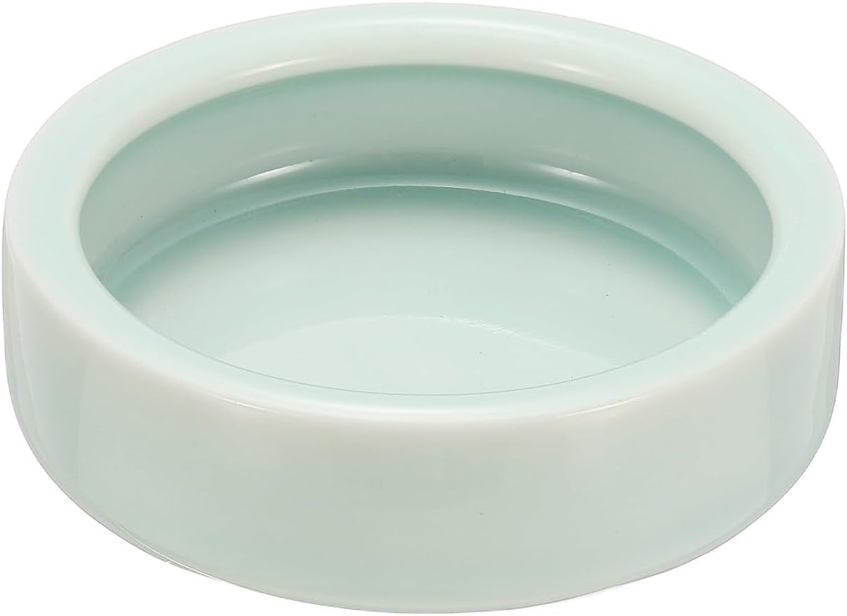 Reptile Food Bowl,Worm Water Dish Ceramic Pet Bowl 4In,White