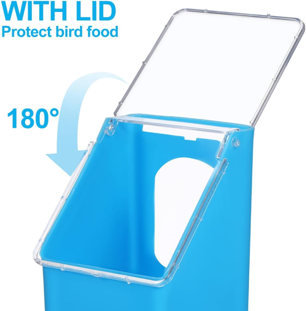 Kisangel 4pcs Pigeon Feeder Hanging Box Plastic Bird Cage Food Feeder for Pigeons Quail Cage Easy Install 5.51 X 3.54 X 3.14 in Holds Feed in