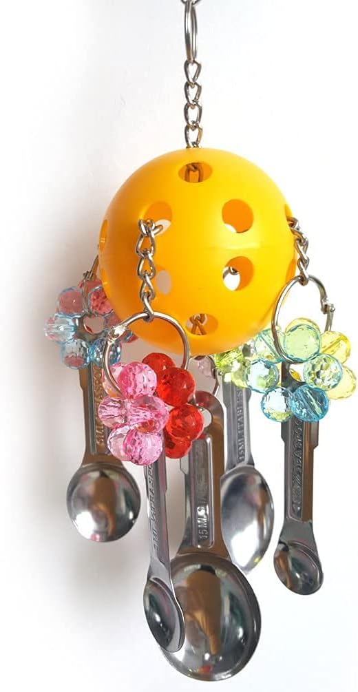 Litewoo Bird Chew Toy Metal Spoons Hanging for Parrot Macaw