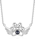 Personalized Cute Dog Cat Paw Name Necklace Forever Love Custom Heart Pendant by RESVIVI