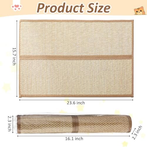 Newwiee 2 Pcs 23.6 x 15.7 Inch Couch Cat Scratch Protector Sofa Cat Scratching Mat with Helical Nails, Protector Pads for Pet Indoor Furniture Sofa Couch Covers Carpet