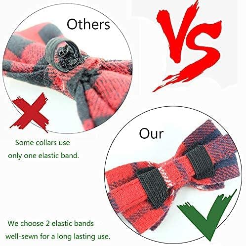 Cat Collar Breakaway with Bell and Bow Tie, Plaid Design Adjustable Safety - Image 4