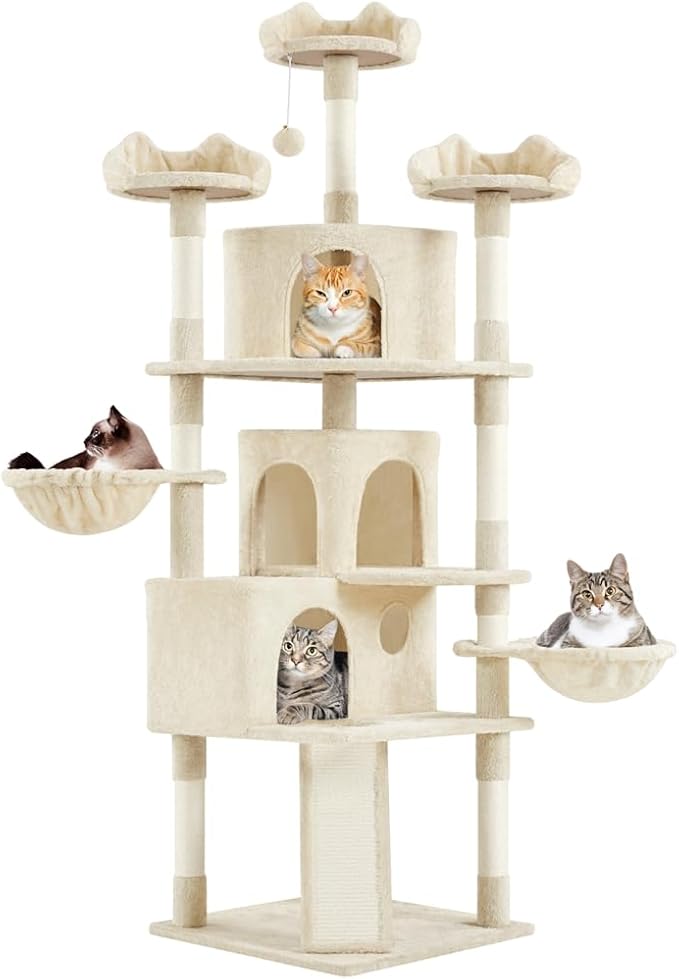Yaheetech 76.5in Multi-Level Large Cat Tree, Big Cat Tower by Yaheetech