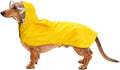 Pet Raincoat Packable Hooded Dog Rain Jacket Reflective Strips Lightweight Adjustable Poncho for Small Medium Large Dogs Yellow XXL