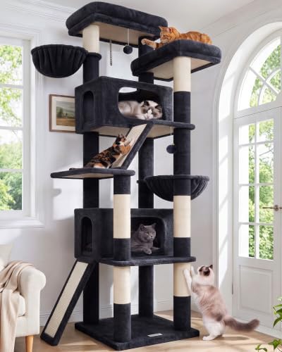 Globlazer 79in Heavy Duty Cat Tree for Large Cats, S79, Dark Grey