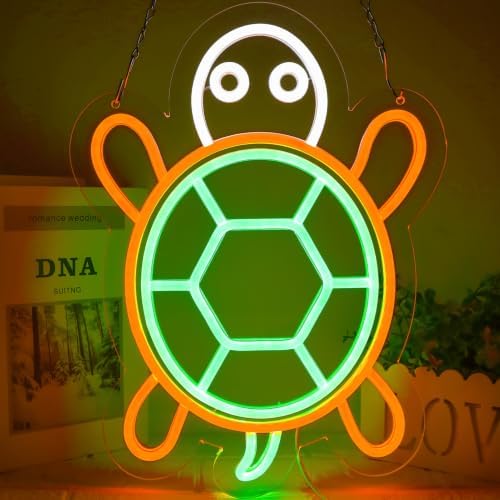Turtle Neon Sign,LED Neon Light Up Sign for Wall Art Decor,Dimmable Neon Light for Bedroom, Kids Room,Living Room Office Decor, Nursery Classroom Wall Art, Gift For Kid Adults People Who Like turtle