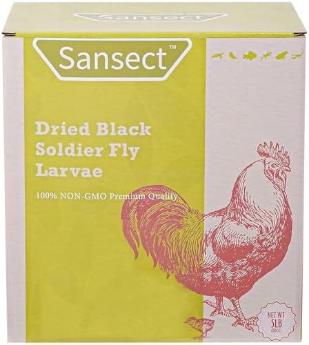 SANSECT 5LB Dried Black Soldier Fly Larvae, Chickens Feed for Wild Birds