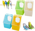 4 Pcs Pigeon Plastic Feeder, Quail Bird Food Feeding Hanging Box for Parrot Pigeon Bird Cage Poultry (One Hole)