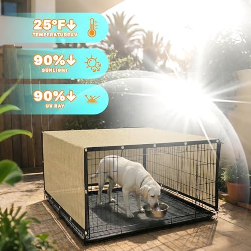 4' x 10' Black Dog Kennel Shade Cover, 90% UV Block Shade Cloth, Mesh Tarp with Grommets for Dog Playpen, Dog Pen, Dog Run, Dog Crate, Fence Privacy Screen (We Make Custom Size)