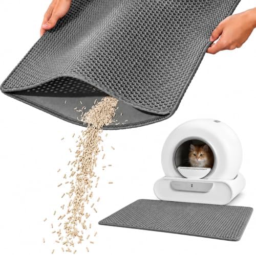 Paw Ballet Cat Litter Mat, Double-Layer Honeycomb, 35.5 x 23.5 in, Grey