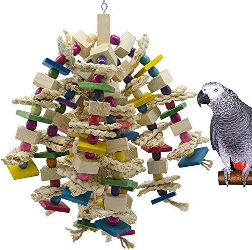 Large Parrot Bird Chewing Toy, Bird Parrot Blocks Knots Tearing Toy