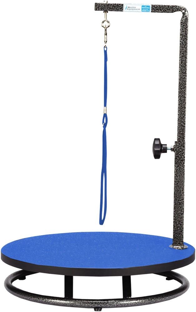 Pet Edge Master Equipment Round Pet Grooming Table – Rotatable Black 18” Diameter Grooming Table Perfect for Small Dogs