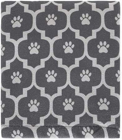 Bone Dry X-Large Microfiber Pet Towel, 44x27.5" Moroccan Print, Grey