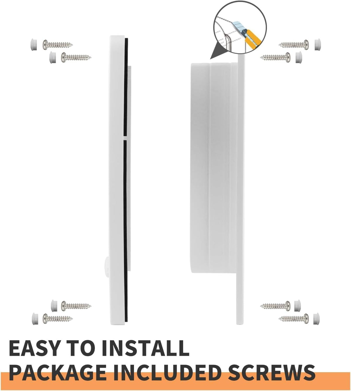 Cat Door Interior Door, Magnetic Self-Closing Pet Doors for Wooden/Metal Door, Inside 7.3 x 7.1 Inches, Self Installation, White