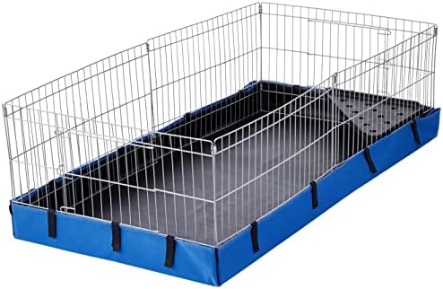 Amazon Basics - Comfortable Indoor-Outdoor Small Pet Guinea Pig Habitat Cage with Canvas Bottom, Blue, 46.65" L x 13.78" W x 23.62" H