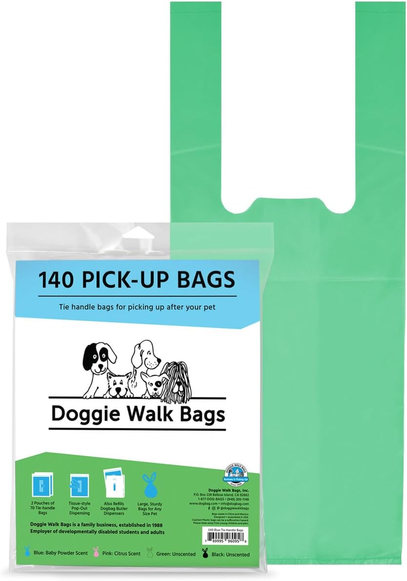 Tie Handle Dog Waste Bags, Black Unscented, 140