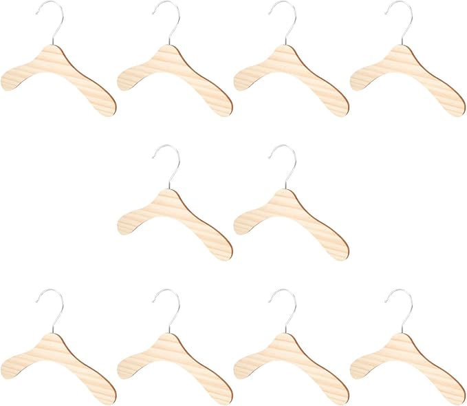 10pcs 8.66-inch Wear-Resistant Wooden Pet Hangers by KALLORY