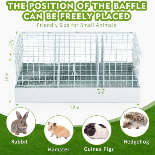 DoubleFill 3 Hole Foldable Rabbit Transport Cage with Hay Feeder & Handles