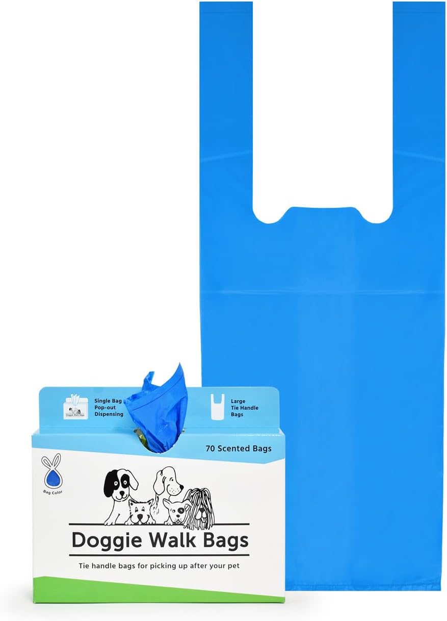 Tie Handle Dog Waste Bags, Black Unscented, 70