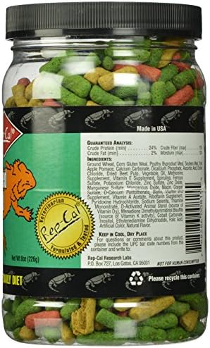 Rep-Cal Srp00815 Adult Bearded Dragon Pet Food, 8-Ounce