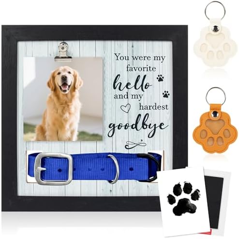 Pet Memorial Frame with Collar Holder,Pet Memorial Gifts for Dogs