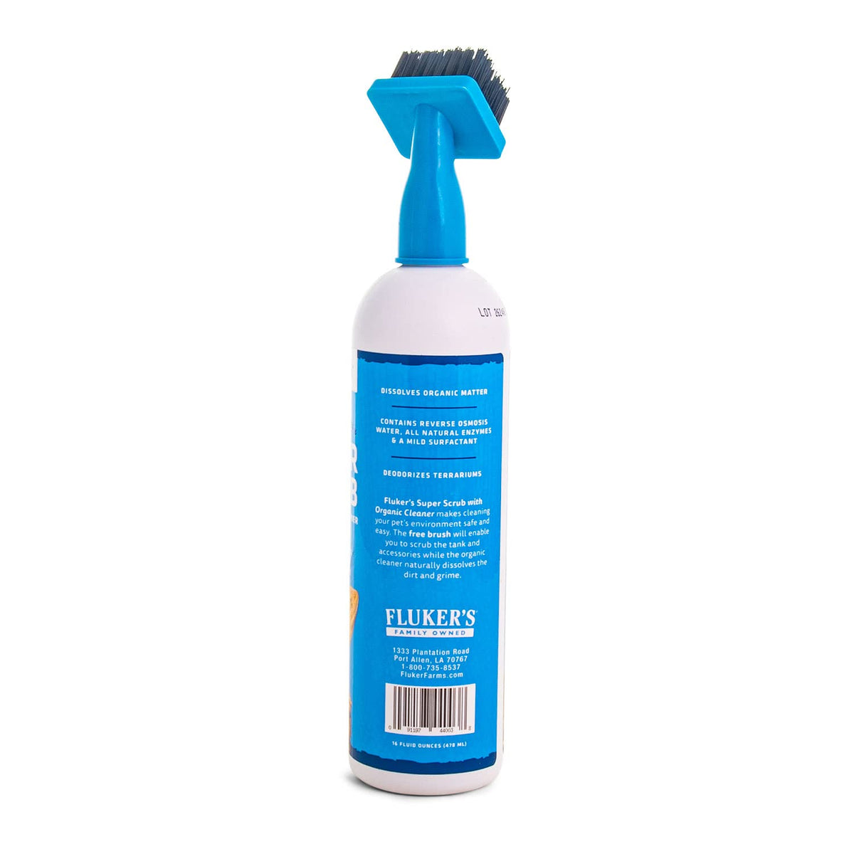 Fluker's Super Scrub Brush & Organic Cleaner for Reptile Terrariums, Ensures Safe & Easy Cleaning, Deodorizes Terrarium