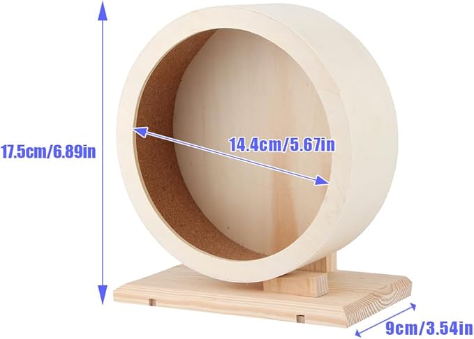 Wooden Hamster Exercise Wheel, Silent Silent Running Wheel Wooden Small Pets - Image 7