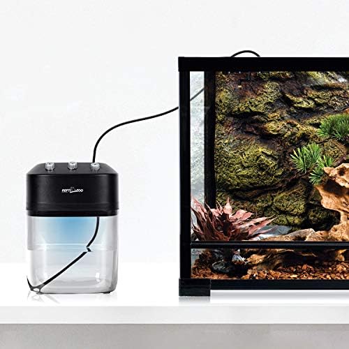 REPTI ZOO 2.2L Solo Adjustable Starter Mister for Reptile Terrariums Humidifier High Pressure Silent Pump Machine Misting Rainforest Sprayer System Tank with 2PCS Nozzles for Reptiles/Amphibians