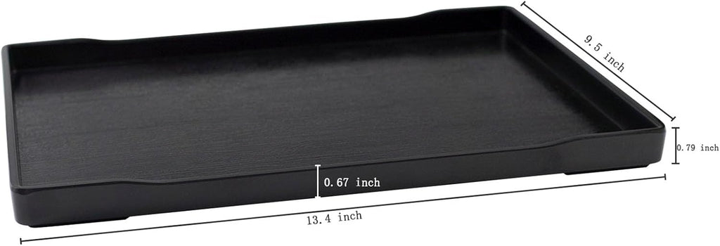 OMEM Reptile Bowl Large Food and Water Dish Enough Space Also Fit for Bath Simulated Wood Grain Surface (XL, Black)