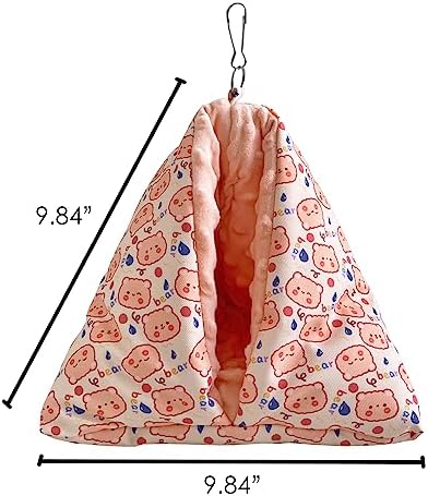 Handmade Cuddle Sack Sleeping Bag Pouch for Hedgehog Hamster Rat Sugar Glider Small Animal Hanging Cage Cave Bed (Pink)