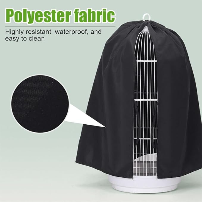 DONGKER Bird Parrot Cage Cover, Polyester Rain-Proof Blackout Birdcage Shade - Image 2