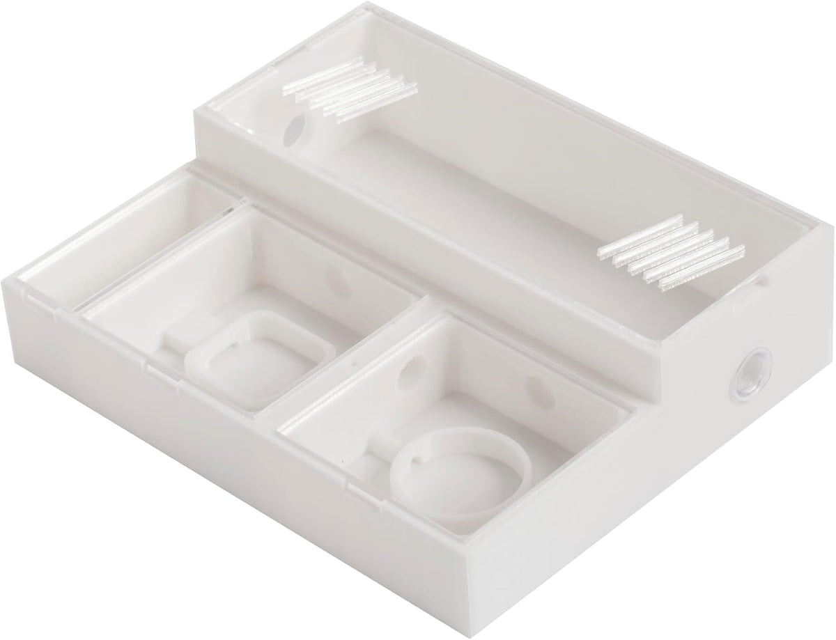 Ant Farm Formicarium with Large Activity Chamber, 2 Small Chambers, Water Area, 2 10mm Extension Ports, White