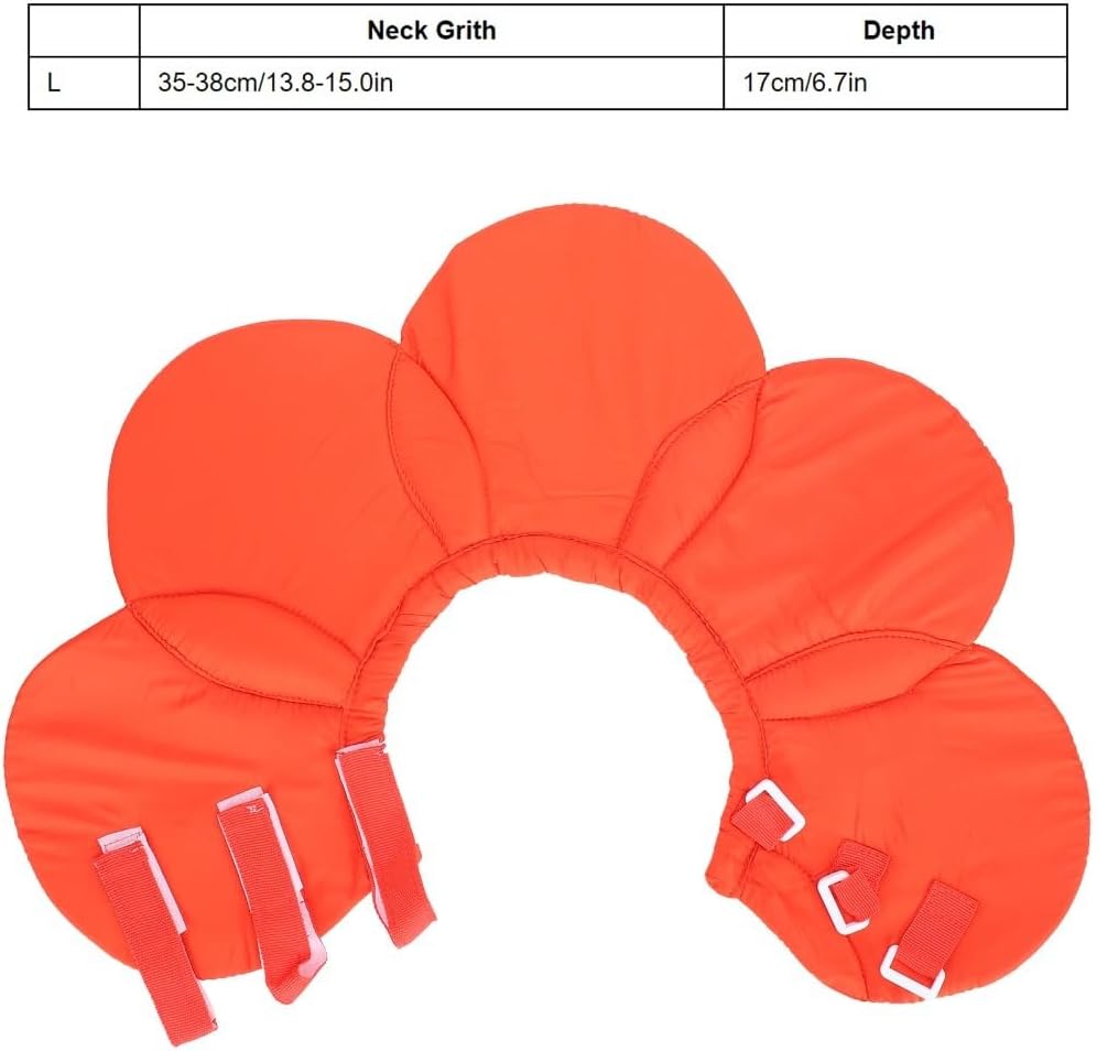Soft Cloth Dog Recovery Collar,Adjustable Hook and Loop Pet Cone E-Collar,Post Surgery Protective Neck Cone for Small Medium Dogs & Cats(L,Orange)