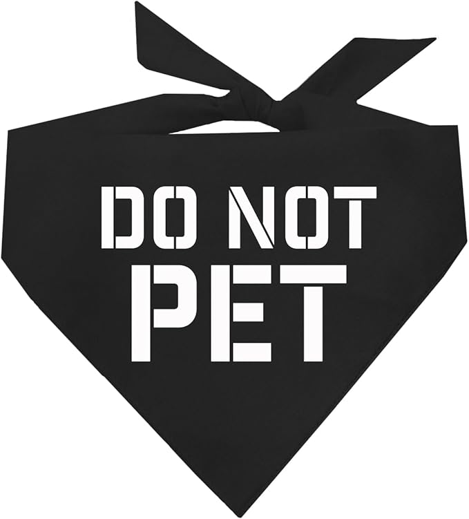 Do Not Pet Triangle Dog Bandana by TeesTails