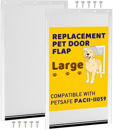 2Pack Pac11-11039 Large Dog Door Replacement Flaps , frosted clear