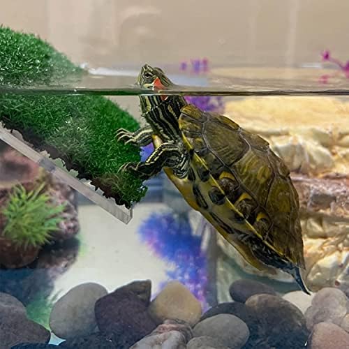 XMHF Turtle Basking Platform, Tortoise Ramp Reptile Ladder Resting Terrace Fish Tank Aquarium Turtle Dock Floating Decor for Reptile Frog Terrapin Large