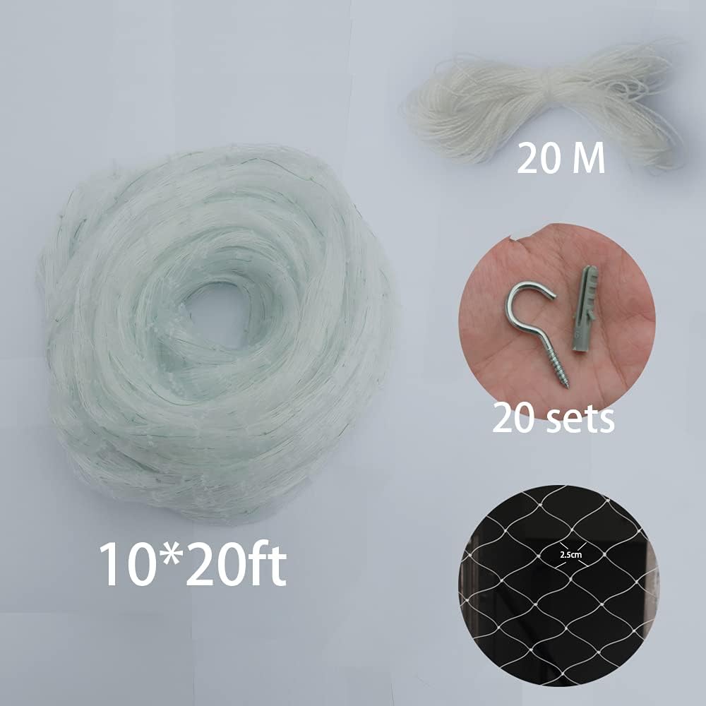 Cat Balcony Net Cat Anti-Fall Fence Net Dog Fence Nets Transparent Nylon Pet Mesh Fence Anti-Fall Netting for Balcony Window Stairs Netting for Balcony Window Stairs（1020ft, 10 * 20ft
