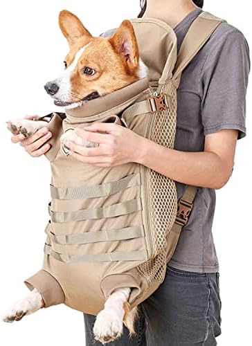 FLAdorepet Tactical Dog Backpack Carrier Front Back Bag for Medium Dogs,M