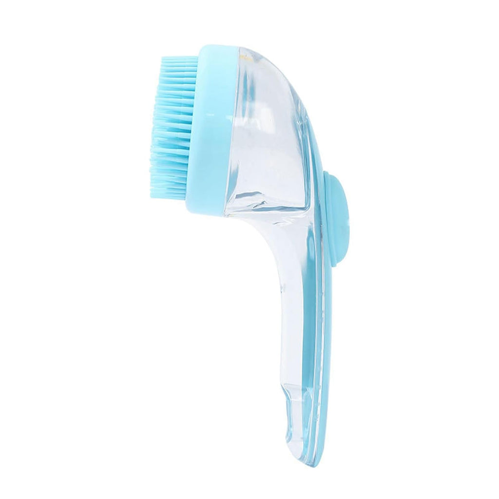 Pet Dogs Shampoo Dispenser Brush Cats Massage Comb Grooming Scrubber Shower Brush for Bathing Soft Silicone Bristles