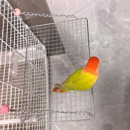 Fosrion Stainless Steel Bird Platform Perch Hanging Parrot Swing Bed