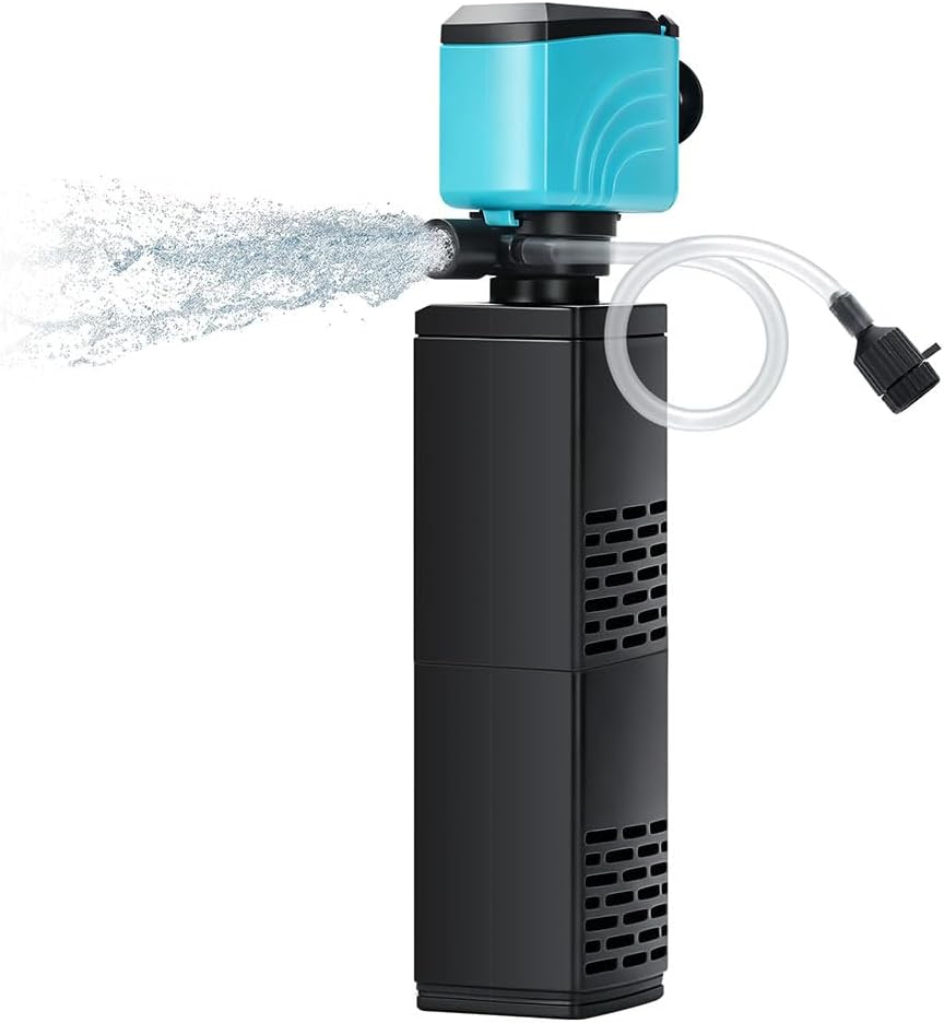 DaToo Aquarium Filter 55-150 Gallon Fish Tank Filter 450GPH Powerful Pump For Aquariums Adjustable Air Flow Submersible Internal Aquarium Filters For Pond Wavemaker Air Supply Freshwater And Saltwater