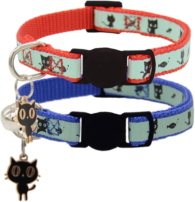 2 Pack Glow in The Dark Cat Collar by Barleygoo
