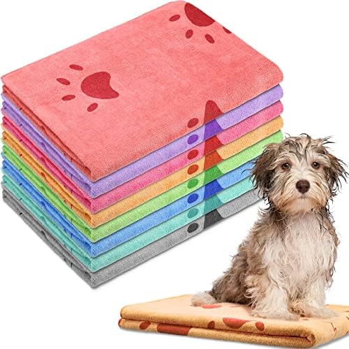8 Pcs 55 x 28" Dog Towels Absorbent Microfiber Bath Drying Towels, 8 Colors