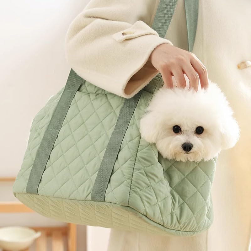 2-in-1 Convertible Pet Carrier & Bed, Soft-Sided Portable Travel Tote with Safety Tether, Pet Car Seat, for Small Dogs & Cats, Soft Plush Inner Lining, Ideal for Car Travel, Shopping