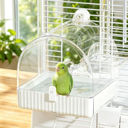 Bird Bath for Cage, 3-in-1 Hanging Shower, Feeder & House,1 Pcs