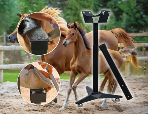 Blacksmith Farrier Horse Hoof Stand Metal Hoof Stand with Adjustable Height Hoof Jack Farrier Stand Horse Hoof Stand Black (Triangular Base)