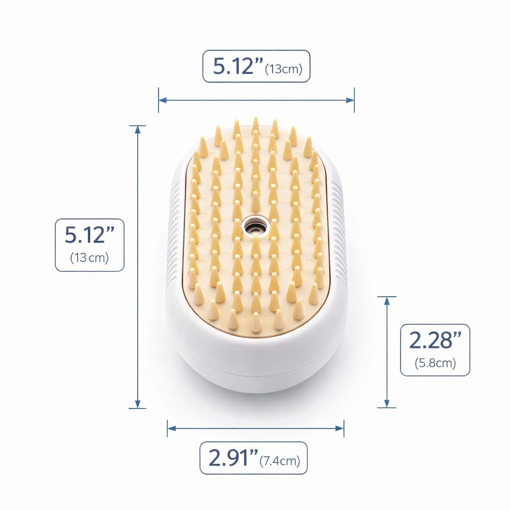 Three in One Electric Pet Grooming Brush with Fine Mist Spray