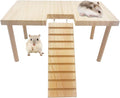 BNOSDM Hamster Platform with Ladder Large Wooden Gerbil Climb Table