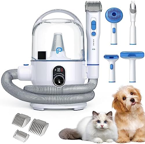 Grooming Kit, 5 in-1 Pet Grooming Vacuum Suction 99% Pet Hair for Dogs Cats, 2L Large Capacity Dust Cup, Low Noise Dog Hair Vacuum for Shedding