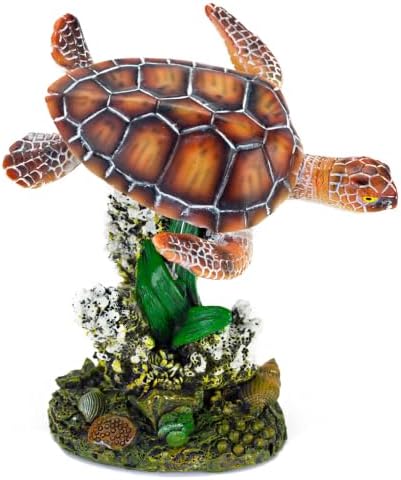 Penn-Plax Swimming Sea Turtle Decor, Aquarium Fish Tank - Small
